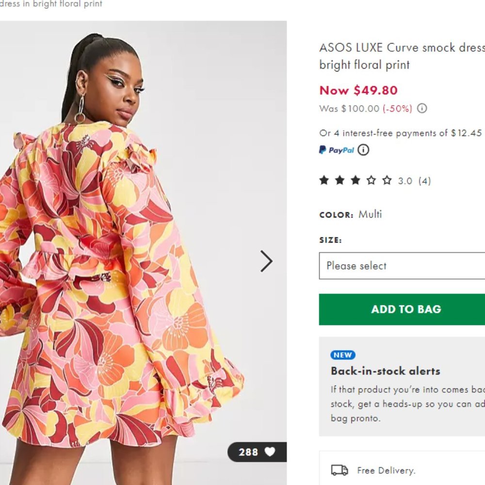 ASOS LUXE Curve Smock Dress